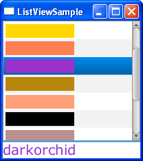 The dark orchid color is selected from the list.