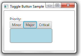 The Major toggle button is selected
