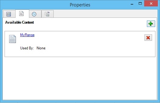The Properties dialog box with the Available Content tab selected; the dialog shows that there is available content at this time