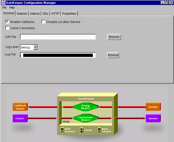 Illustration shows the General tab of the Gatekeeper Configuration Manager dialog