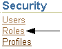 This image shows a pointer to the Roles link.