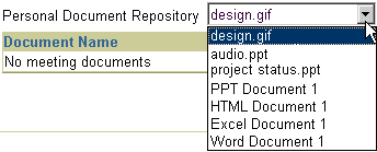 Document Repository Drop-down List.