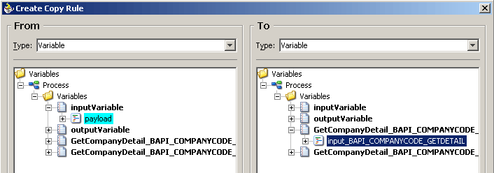 Create Copy Rule window