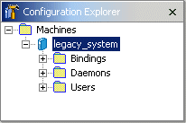 The Configuration Explorer, after a machine has been added.
