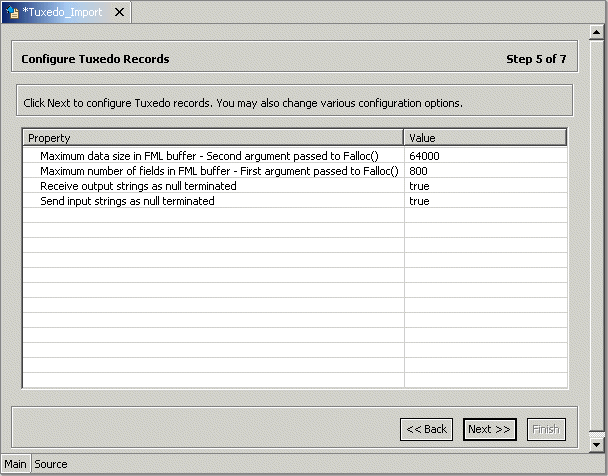 Tuxedo records configuration parameters.