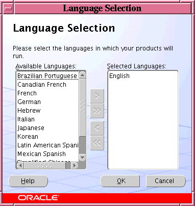 Select the required product languages.