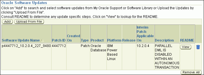 Oracle Software Updates