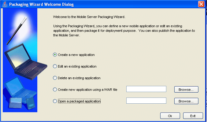 Packaging Wizard Selection dialog