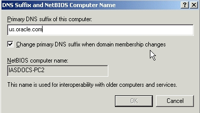 DNS Suffix and NetBIOS Computer Name Dialog