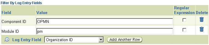Advanced Search Filter By Log Entry Fields