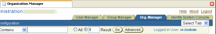 Image of Organization Manager Tabs