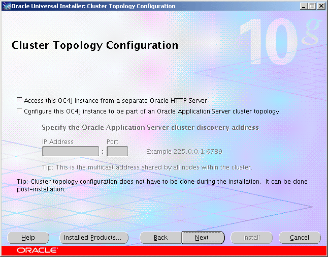 Cluster Topology Configuration