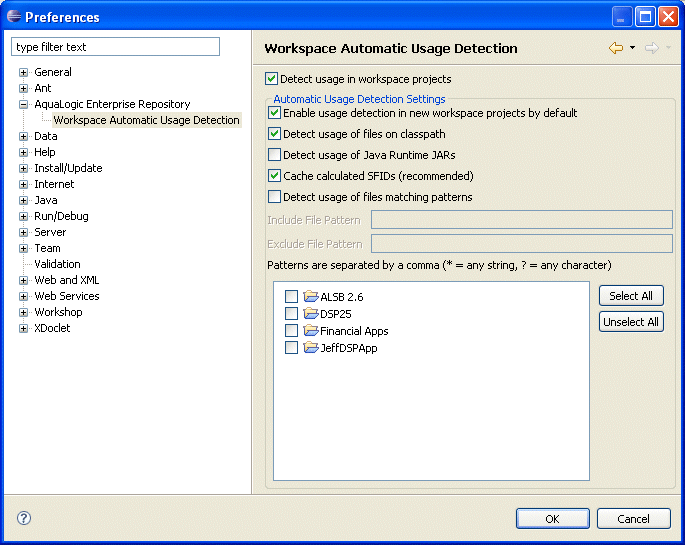 Preferences - Workspace Automatic Usage Detection
