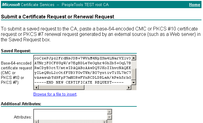 Certificate page