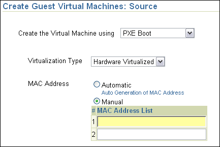 Create Guest Virtual Machines: Source page