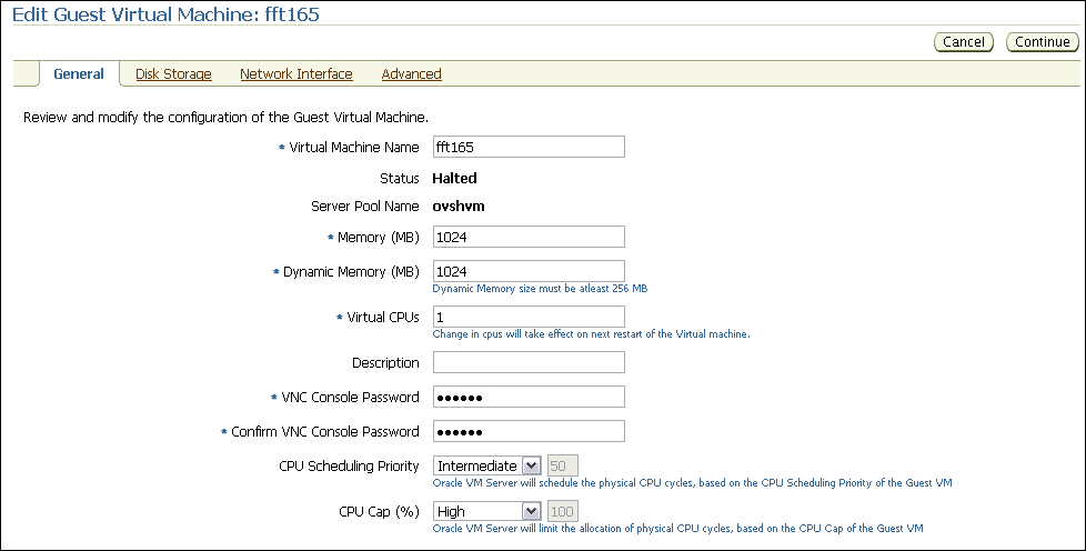 Edit Guest Virtual Machine page