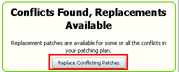 Graphic shows merge patch replacement available prompt