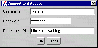 Connect to database dialog