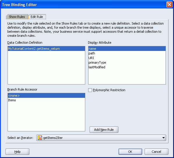 Tree Binding Editor - Default Edit Rule Tab