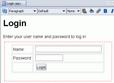 Login.jspx With Login Form