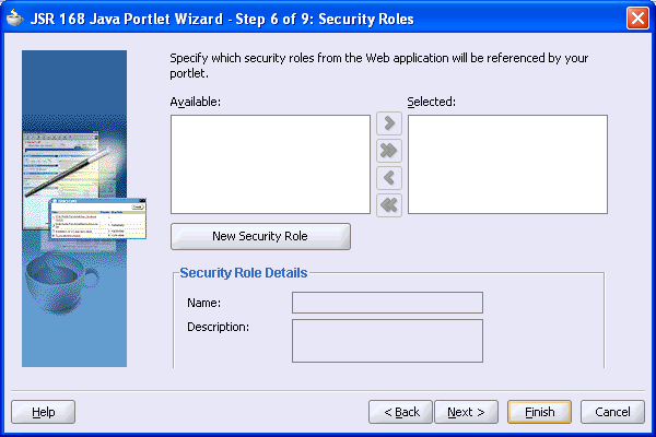 Shows Security Roles page.