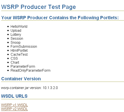 Example WSRP producer test page