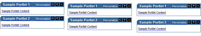 Different spacing between and around portlets