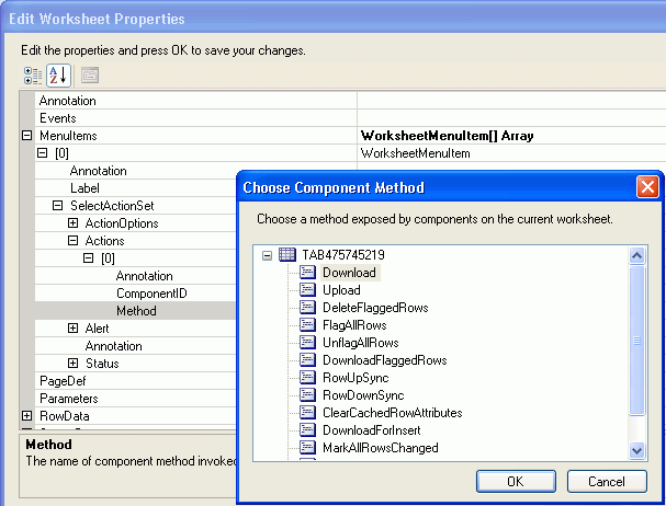The Choose Component Method Dialog Box