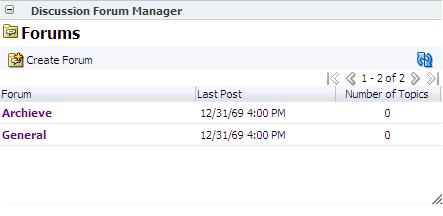 Discussion Forum Manager task flow
