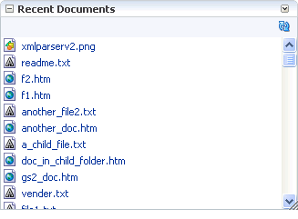 Recent Documents task flow (in WebCenter Spaces)