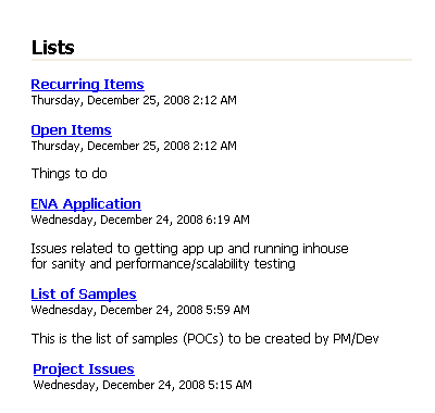 List details in an RSS feed