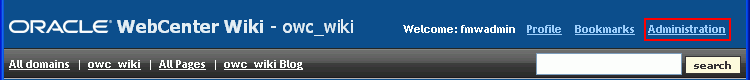 Wiki Server - Administrator Link