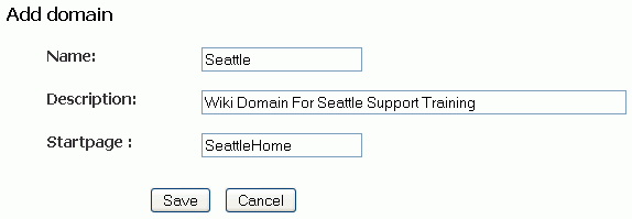 Wiki Server - Creating a New Domain