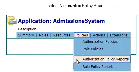 Select Authorization Policy Reports