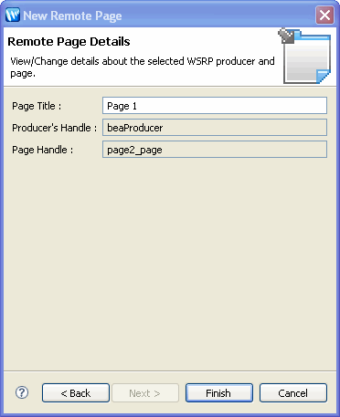 The Remote Page Details Dialog
