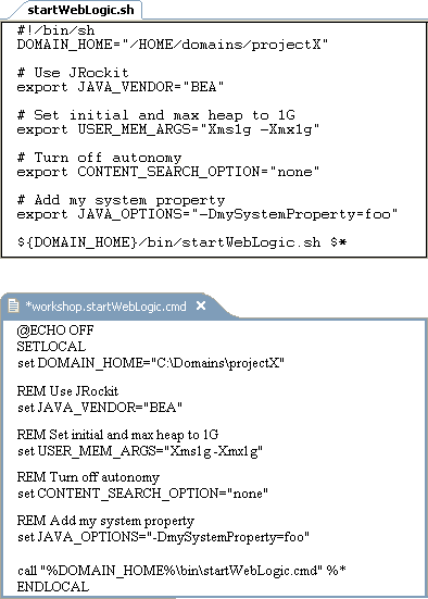 Example Start WebLogic Scripts