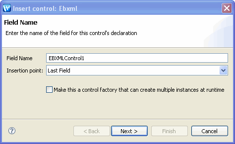 Insert control: Ebxml