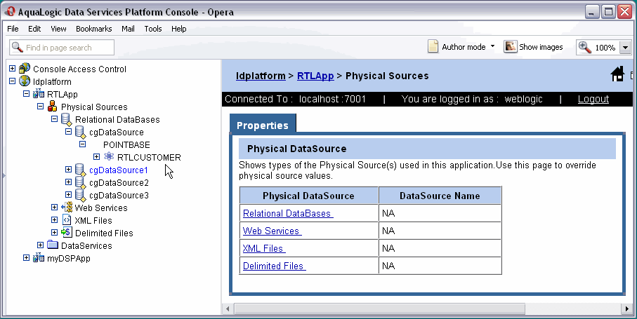 Data Sources Available to the RTLApp