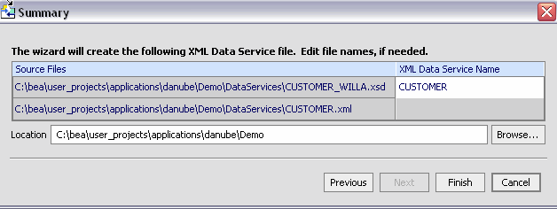 XML File Imported Data Summary Screen