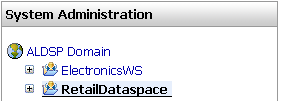 Dataspace Selection in ALDSP Administration Console