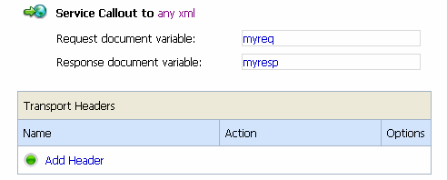 Service Callout Action Configuration for an XML Service