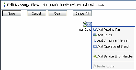 Configure Message Flow for LoanGateway1 Proxy Service
