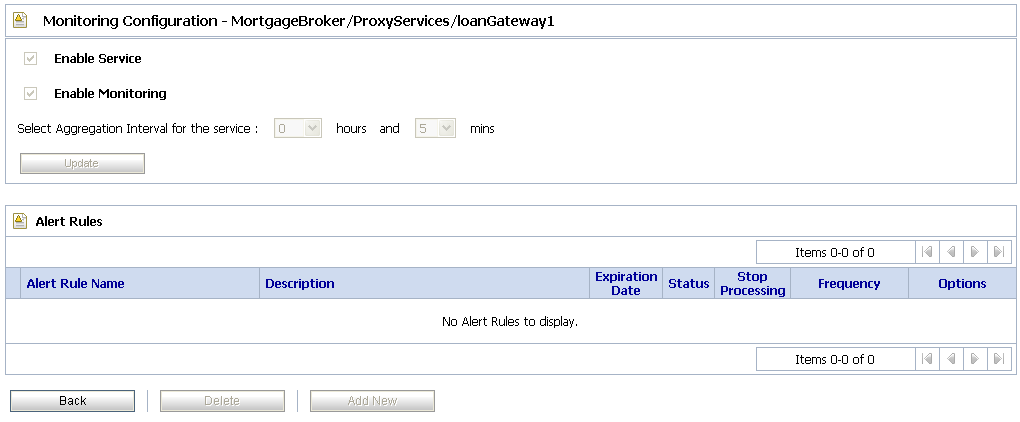 Monitoring Configuration of Proxy Service