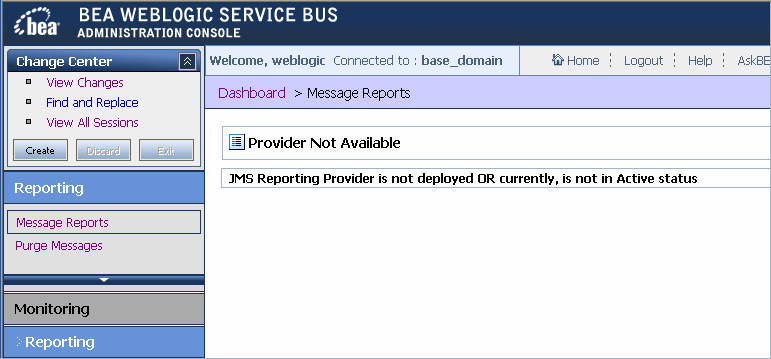 Reporting Provider Not Deployed