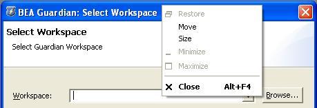 Guardian Select Workspace Title Bar