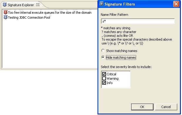 Signature Explorer Signature Filters