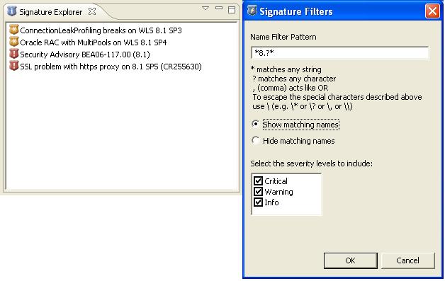 Signature Filters Name Filter Pattern