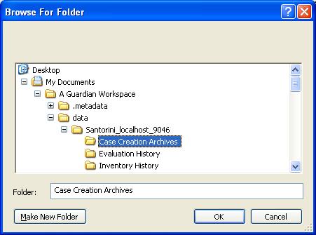 Support Case Wizard Browse for Folder