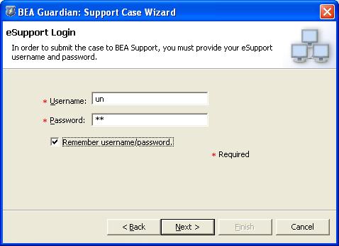 Support Case Wizard eSupport Login