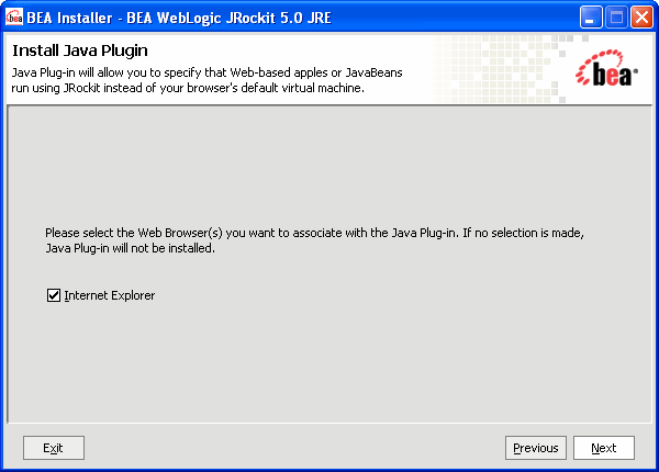Install Java Plugin Window